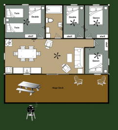 Cabin 7 Loon - floorplan